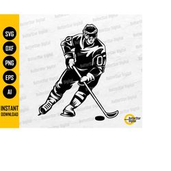 ice hockey player svg | sports illustration drawing image | cricut silhouette cameo cut files cuttable clipart vector di