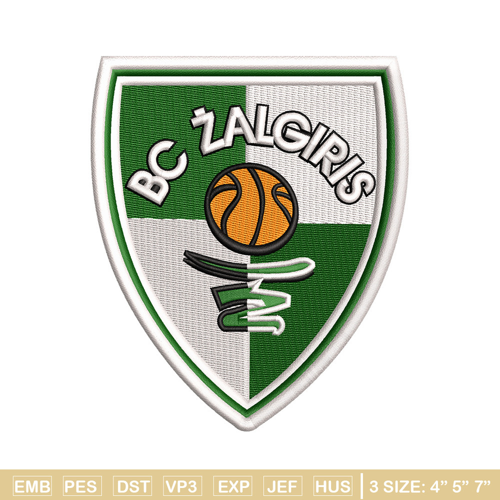 Bc zalgiris embroidery design, Logo embroidery, Embroidery file, Embroidery shirt, Emb design, Digital download.jpg