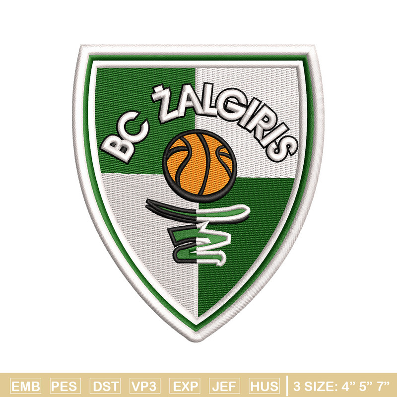 Bc zalgiris embroidery design, Logo embroidery, Embroidery file, Embroidery shirt, Emb design, Digital download.jpg