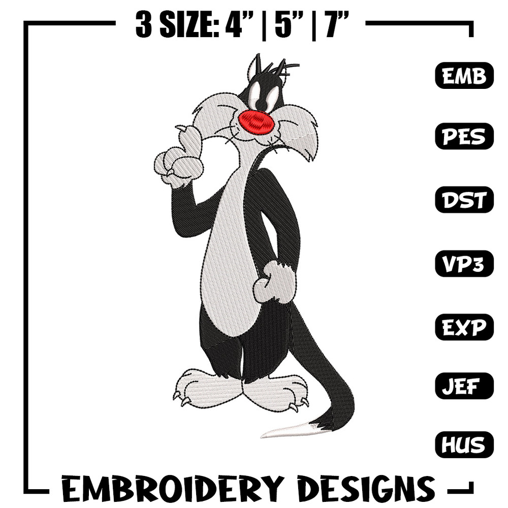 Cat cartoon embroidery design, Cartoon embroidery, Embroidery file, Embroidery shirt, Emb design, Digital download.jpg