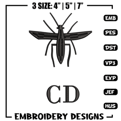 Cd mosquito embroidery design, Logo embroidery, Embroidery file, Embroidery shirt, Emb design, Digital download