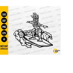 surfing tiki man svg | surf waves water riptide sea ocean surfboard shore break | cut files printable clip art vector di