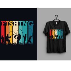 Vintage Fishing T-shirt Design Graphic