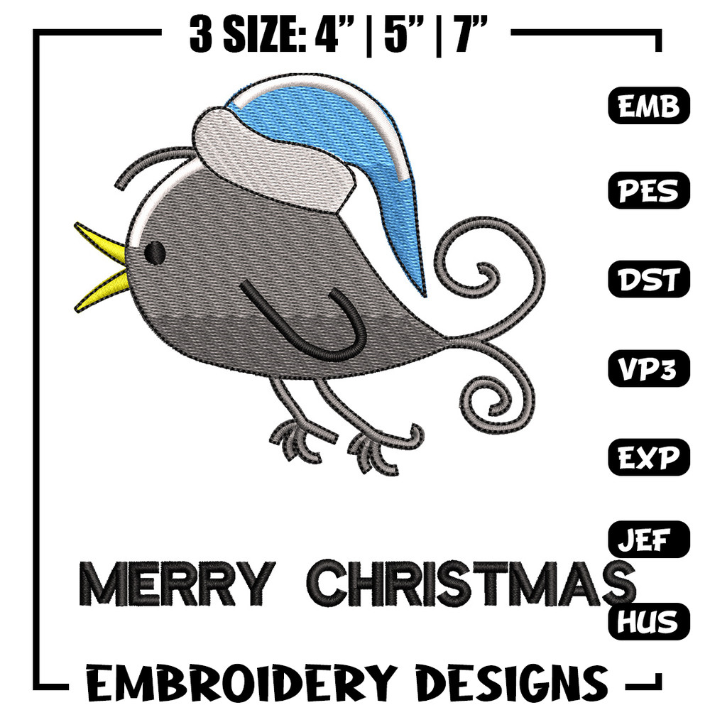 Chrismas bird embroidery design, Chrismas embroidery, Emb design, Embroidery shirt, Embroidery file, Digital download.jpg