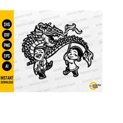 dragon dance svg | cute chinese holiday card t-shirt decor decal decoration sticker image | cricut silhouette clipart di