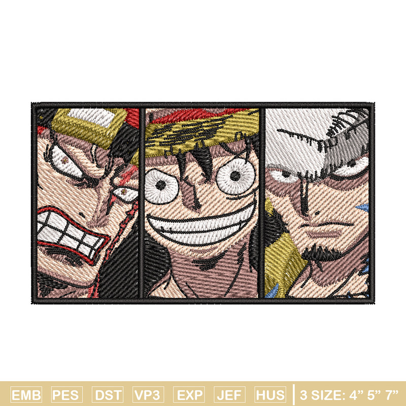 Big 3 priate embroidery design, One piece embroidery, Anime design, Embroidery shirt, Embroidery file,Digital download.jpg