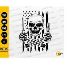 us skull electrician svg | american electrician t-shirt decal vinyl sticker | cutting files printables clipart vector di