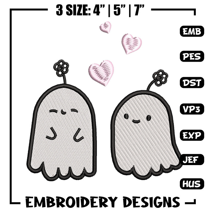 Cute ghost embroidery design, Ghost embroidery, Embroidery file, Embroidery shirt, Emb design, Digital download.jpg