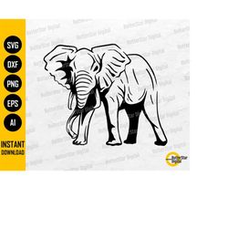 elephant svg | safari svg | wild animal africa vinyl decal sticker wall art | cutting file printables clipart vector dig