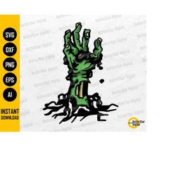 zombie hand coming out of the ground svg | grave undead dead evil monster tomb | cut files printables clip art vector di
