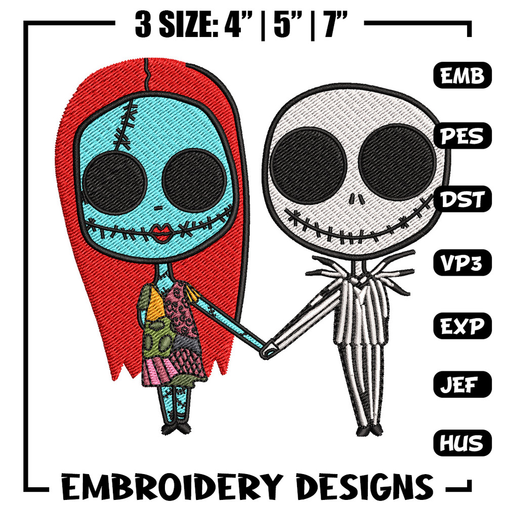 Doll couple embroidery design, Skeleton embroidery, Embroidery file, Embroidery shirt, Emb design, Digital download.jpg