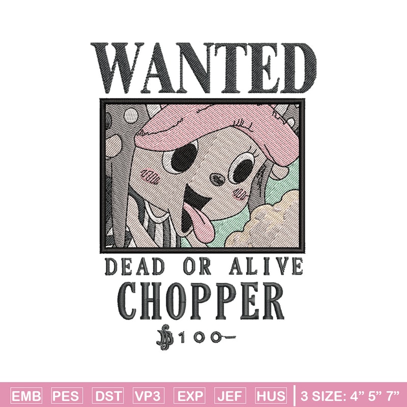 Bounty chopper embroidery design, One piece embroidery, Anime design, Embroidery shirt, Embroidery file,Digital download.jpg