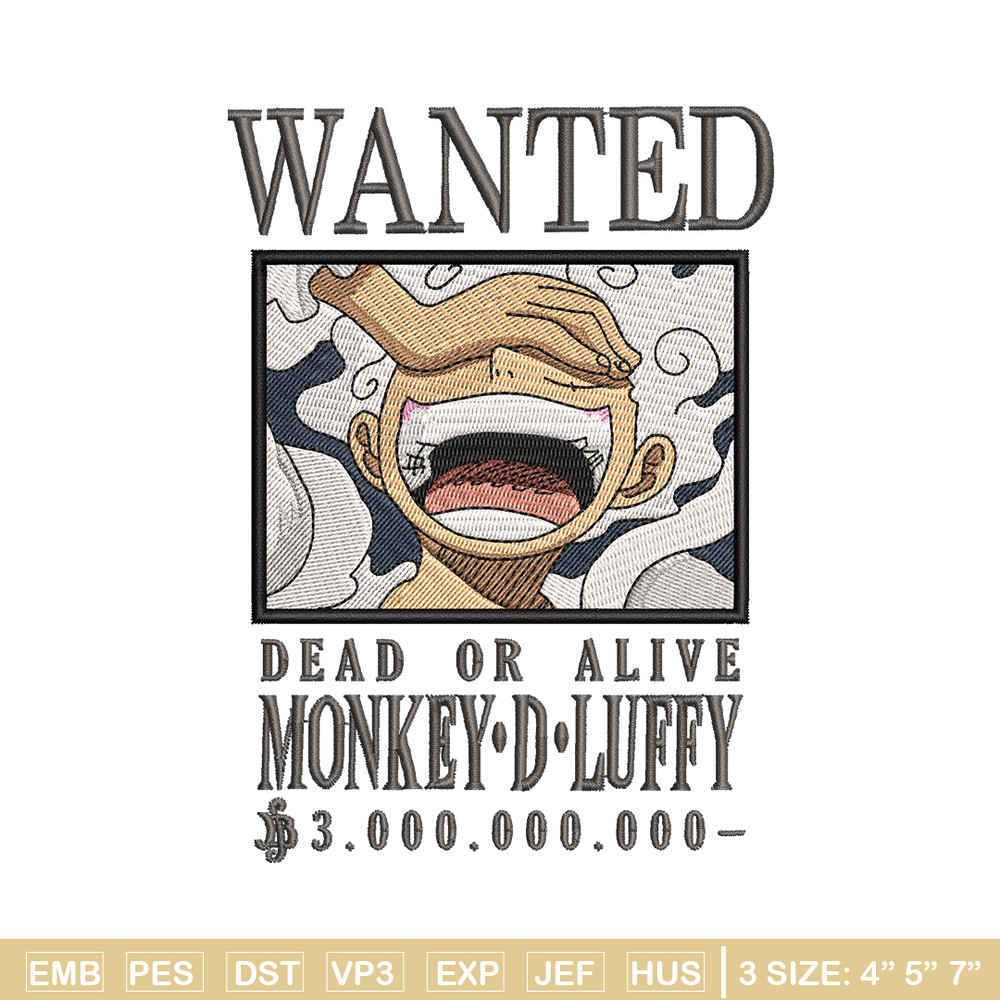 Bounty joyboy embroidery design, One piece embroidery, Anime design, Embroidery shirt, Embroidery file,Digital download.zip.jpg