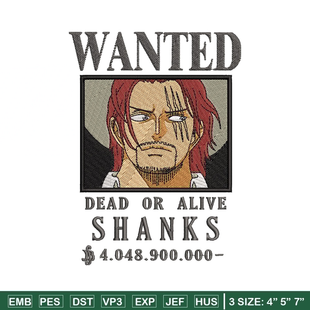 Bounty shanks embroidery design, One piece embroidery, Anime design, Embroidery shirt, Embroidery file,Digital download.zip.jpg