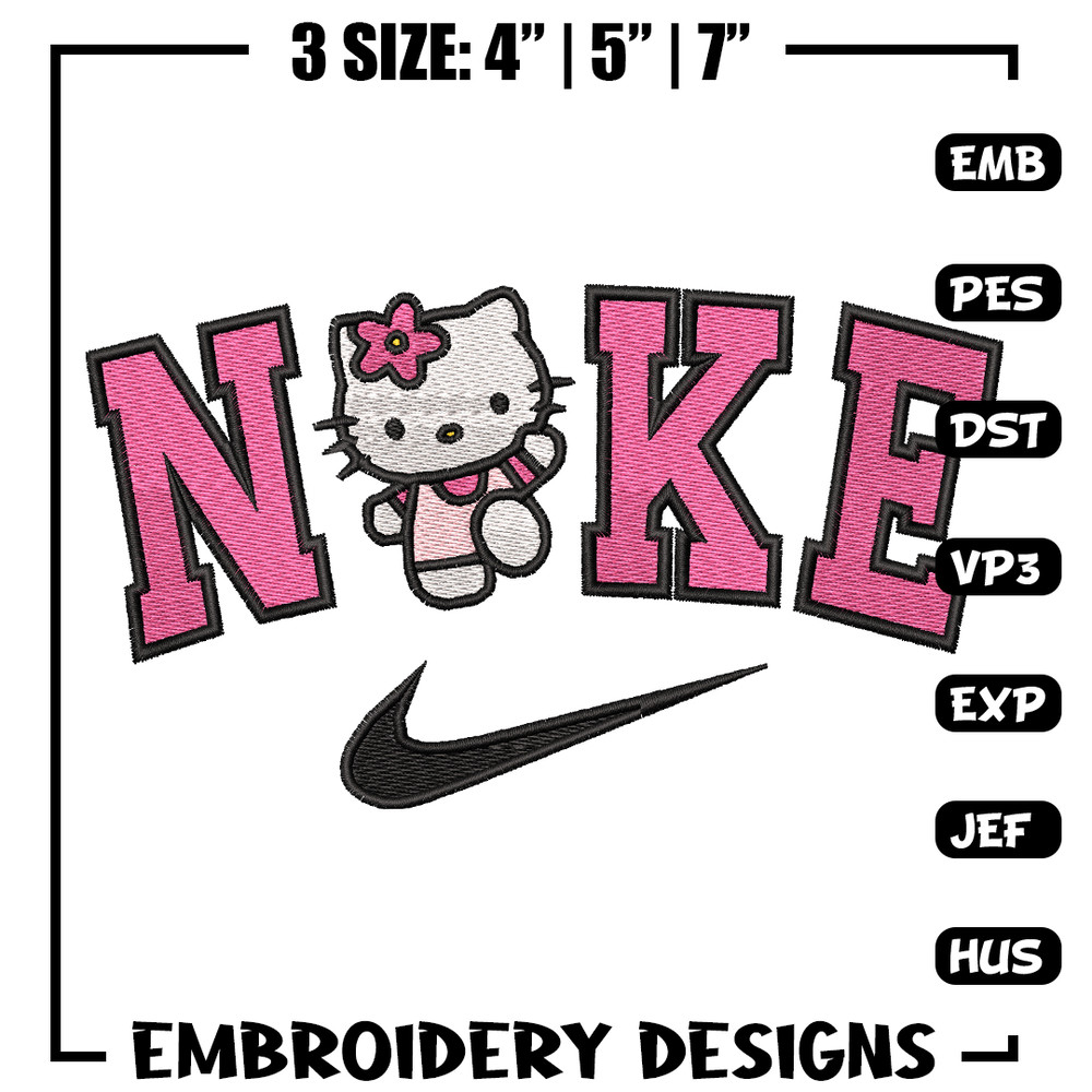 Hello Kitty Nike embroidery design, Hello Kitty embroidery, nike design, logo design, logo shirt, Digital download.jpg