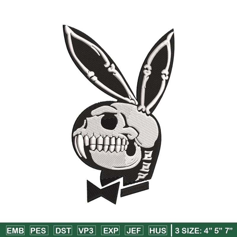 Bunny skeleton embroidery design, Logo embroidery, Embroidery file, Embroidery shirt, Emb design, Digital download.jpg