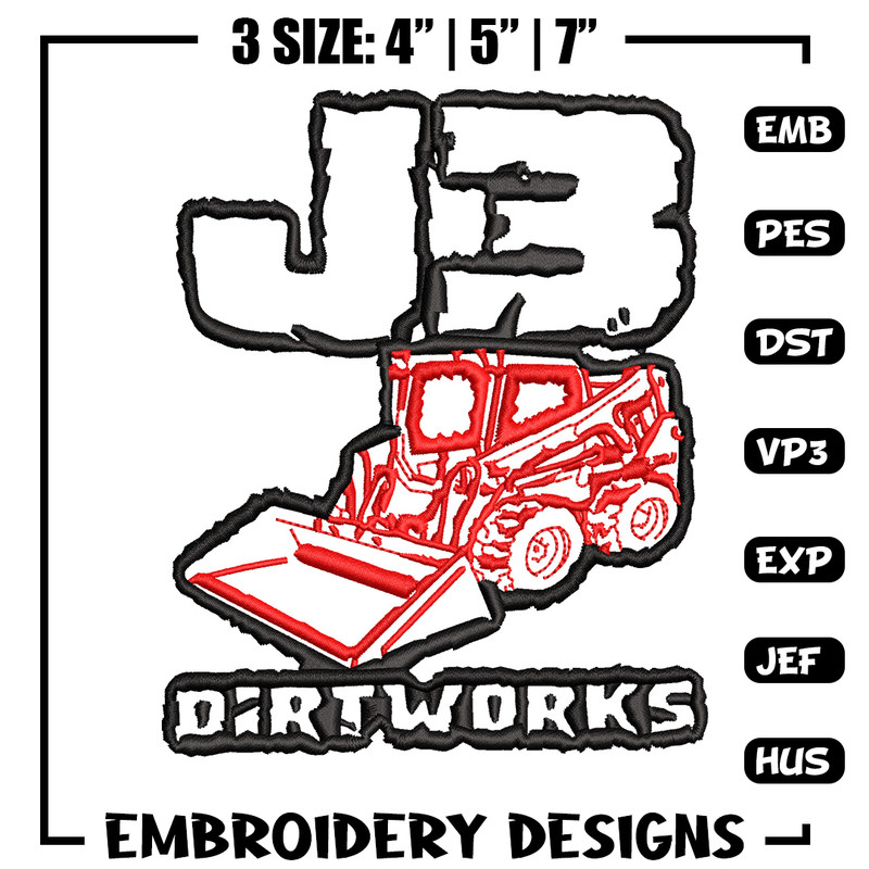 J3 dirtworks embroidery design, Logo embroidery, Embroidery file, Embroidery shirt, Emb design, Digital download.jpg