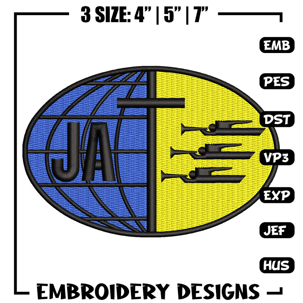 Ja logo embroidery design, Logo embroidery, Embroidery file, Embroidery shirt, Emb design, Digital download.jpg