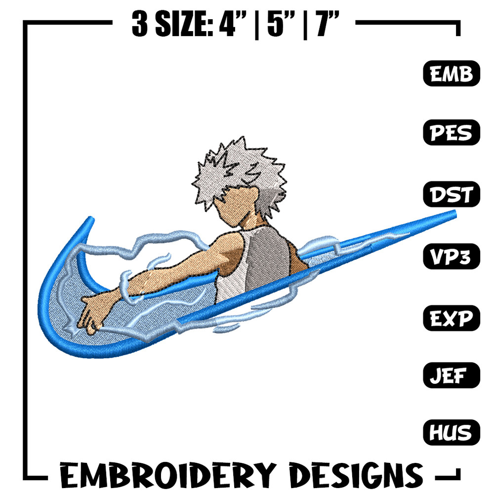 Killua Zoldyck Nike embroidery design, Hunter x hunter embroidery, Nike design, anime design, Digital download.jpg