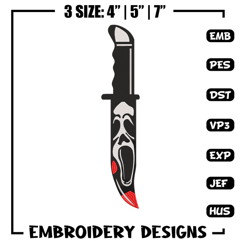 Knife ghost embroidery design, Horror embroidery, Embroidery file,Embroidery shirt, Emb design, Digital download.jpg