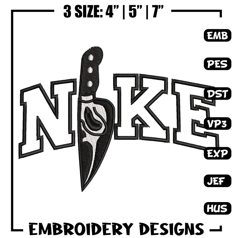 Knife ghost nike embroidery design, Horror embroidery, Embroidery file,Embroidery shirt, Nike design, Digital download.jpg