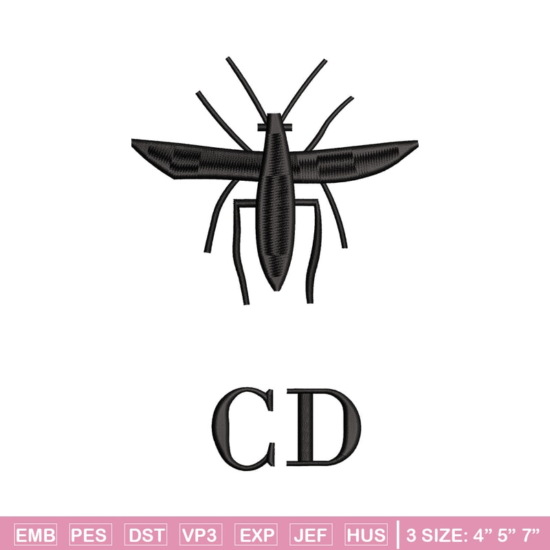 Cd mosquito embroidery design, Logo embroidery, Embroidery file, Embroidery shirt, Emb design, Digital download.jpg