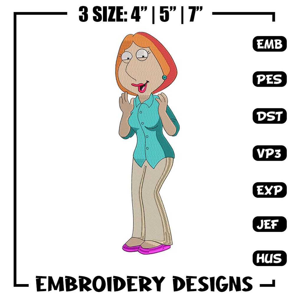 Lois Griffin embroidery design, Family guy embroidery, Embroidery file, Embroidery shirt, Emb design, Digital download.jpg