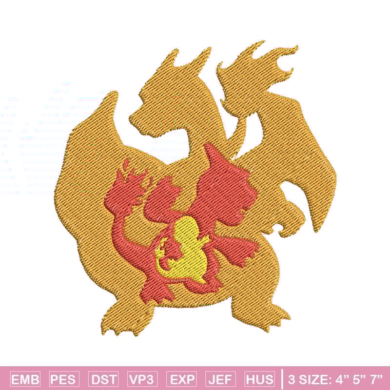 Charizard embroidery design, Pokemon embroidery, Anime design, Embroidery file, Digital download, Embroidery shirt.jpg