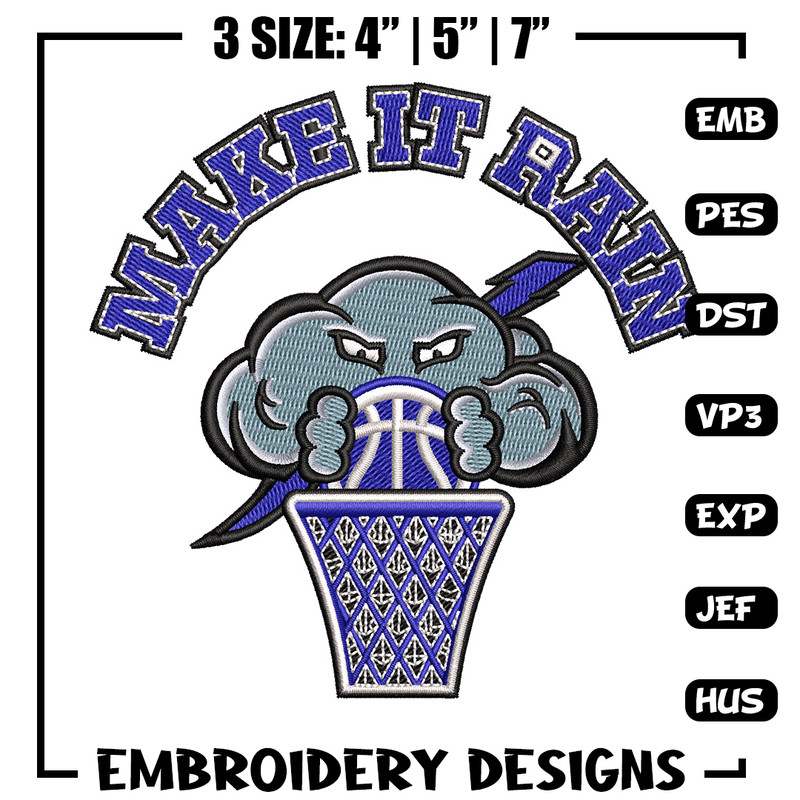 Make it rain embroidery design, Basketball embroidery, Embroidery file, Embroidery shirt, Emb design,Digital download.jpg