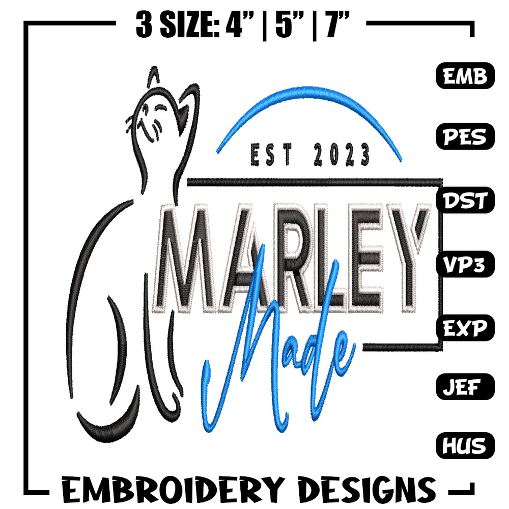 Marley Made embroidery design, Marley Made embroidery, logo design, Logo shirt, embroidery file, Digital download.jpg