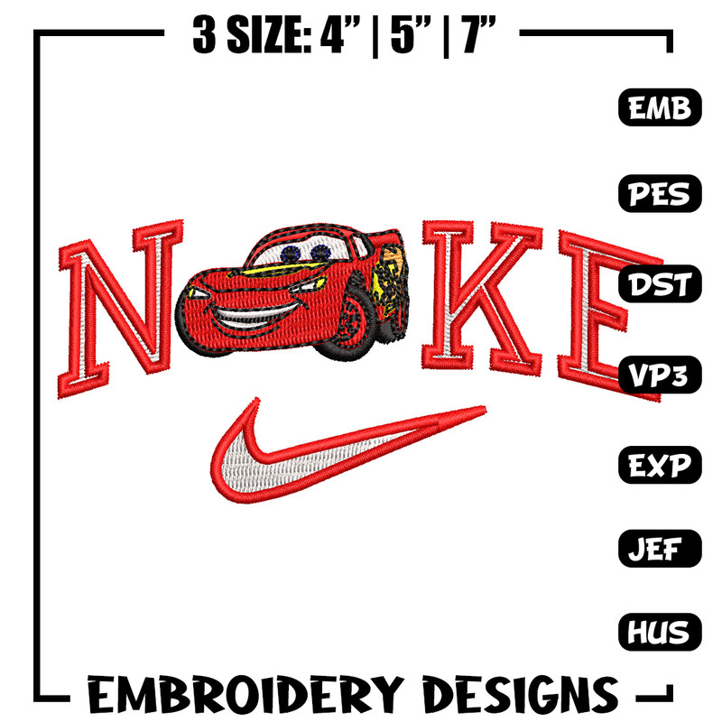 Mcqueen nike embroidery design, Mcqueen embroidery, Embroidery file, Embroidery shirt, Nike design,Digital download.jpg