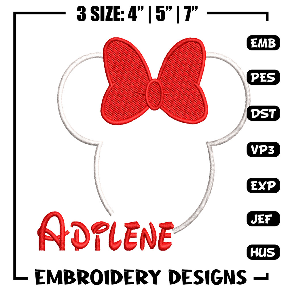 Minnie Mouse head embroidery design, Minnie Mouse head embroidery, Logo shirt, Disney embroidery, Digital download.jpg