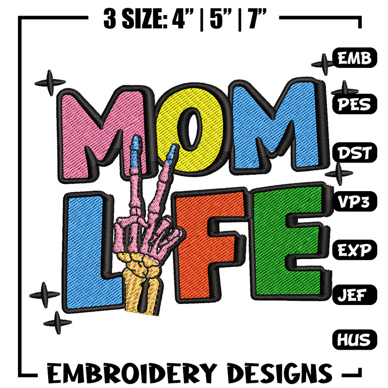 Mom life embroidery design, Logo embroidery, Embroidery file, Embroidery shirt, Emb design, Digital download.jpg
