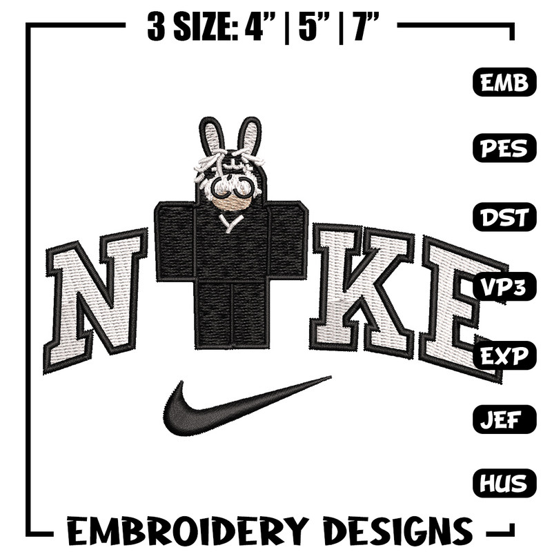 Nike bunny lego embroidery design, Bunny embroidery, Nike design, Embroidery shirt, Embroidery file, Digital download.jpg