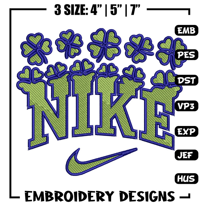 Nike flower green embroidery design, Flower embroidery, Nike design, Embroidery shirt, Embroidery file, Digital download.jpg