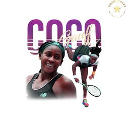 retro coco gauff vintage bootleg 90s png sublimation