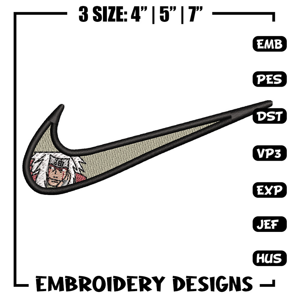 Nike jiraiya embroidery design, Naruto embroidery, Emb design, Embroidery shirt, Embroidery file, Digital download.jpg