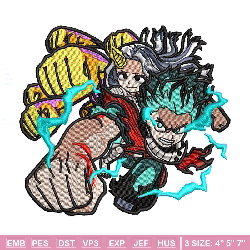 Deku punch embroidery design, Mha embroidery, Anime design, Embroidery shirt, Embroidery file, Digital download.jpg