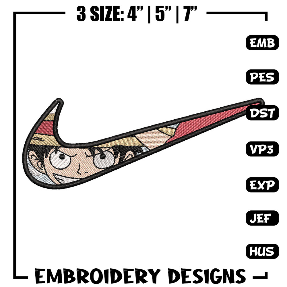 Nike luffy smile embroidery design, One piece embroidery,Nike design,Embroidery shirt, Embroidery file, Digital download.jpg