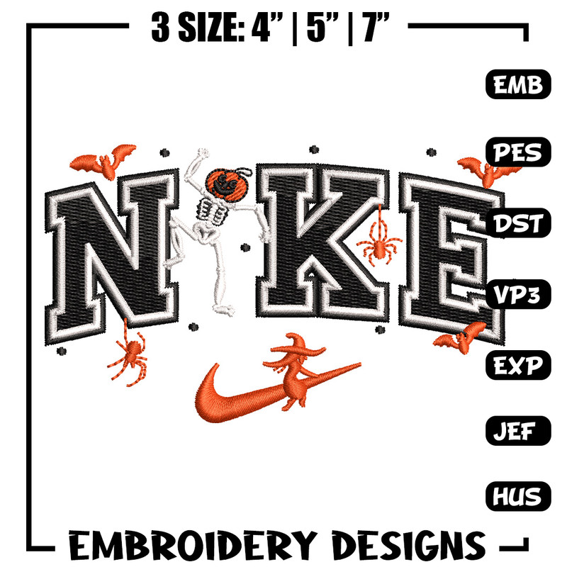 Nike pumpkin embroidery design, Halloween embroidery, Nike design, Embroidery file,Embroidery shirt, Digital download.jpg