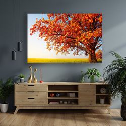 autumn tree canvas, autumn landscape, tree canvas print, nature canvas poster