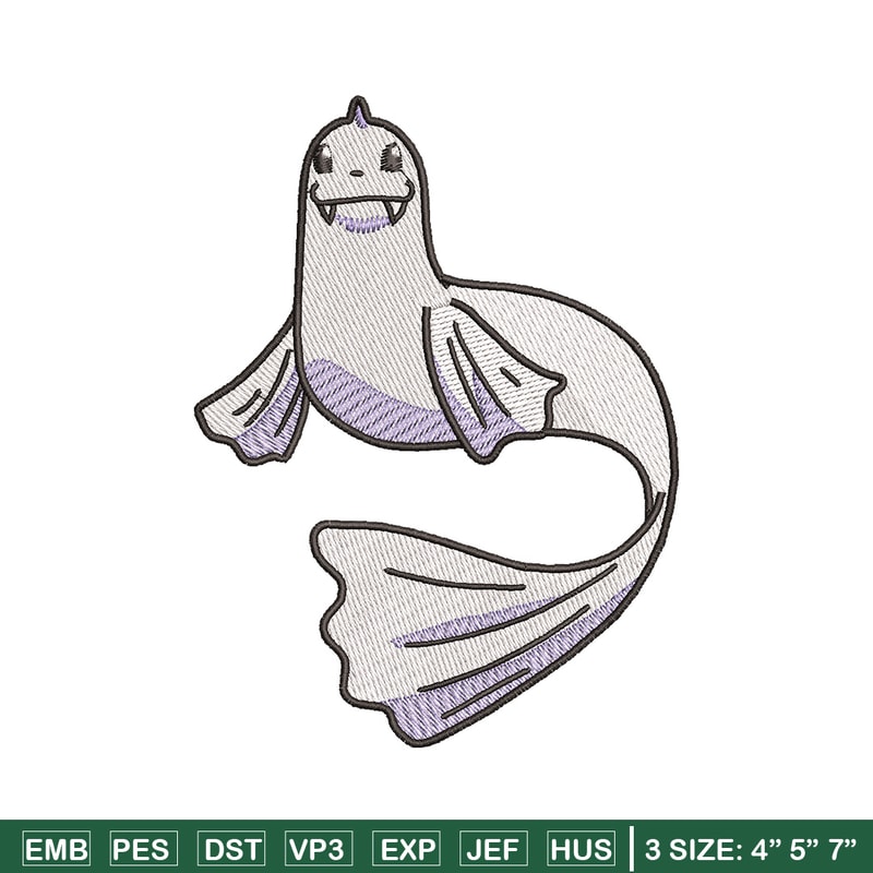 Dewgong embroidery design, Pokemon embroidery, Anime design, Embroidery shirt, Embroidery file,Digital download.jpg