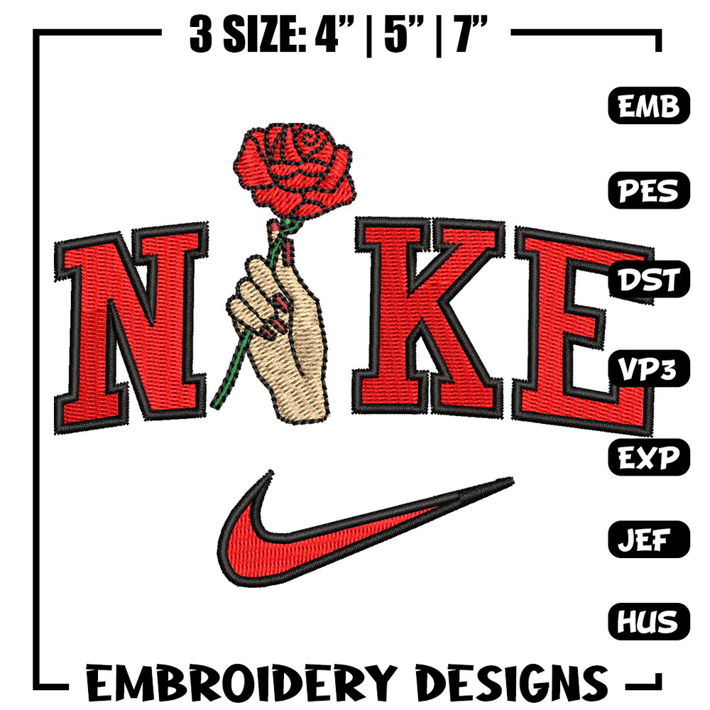 Nike red rose embroidery design, Nike embroidery, Embroidery file, Embroidery shirt, Emb design, Digital download.jpg