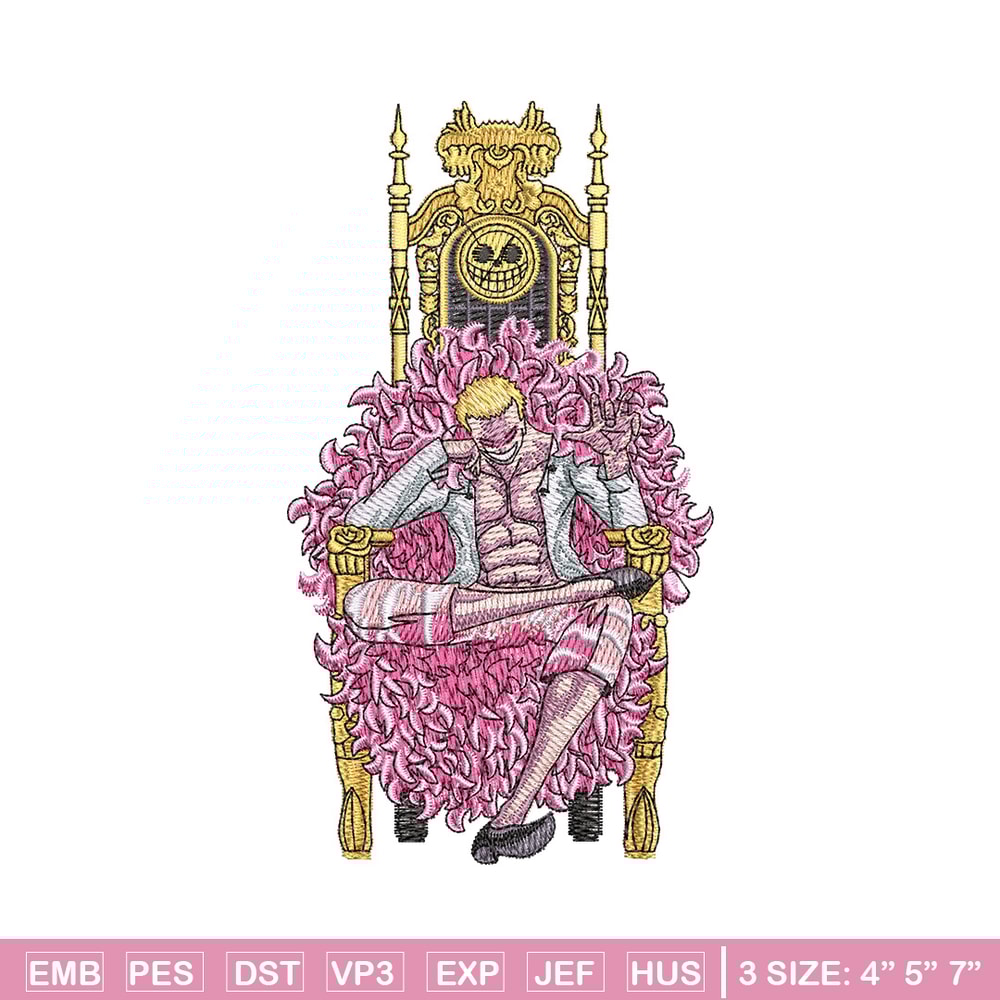 Doffy king embroidery design, One piece embroidery, Anime design, Embroidery shirt, Embroidery file, Digital download.jpg