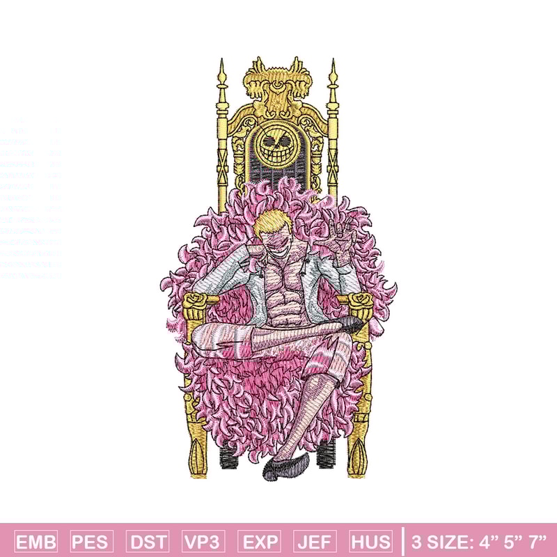 Doffy king embroidery design, One piece embroidery, Anime design, Embroidery shirt, Embroidery file, Digital download.jpg