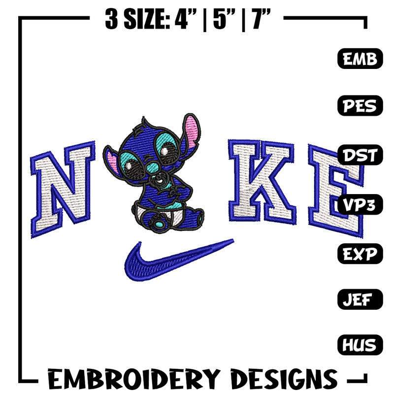 Nike stitch baby embroidery design, Stitch embroidery, Nike design, Embroidery file,Embroidery shirt, Digital download.jpg