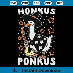 Funny Halloween Witch Goose Honkus Ponkus SVG Download