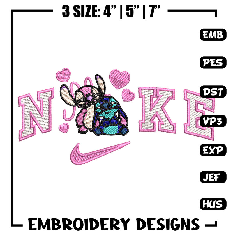 Nike stitch love embroidery design, Stitch embroidery, Nike design, Embroidery file,Embroidery shirt, Digital download.jpg