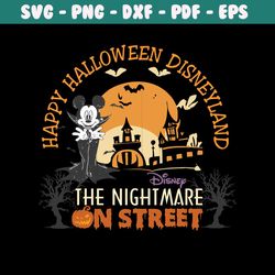 happy halloween disneyland the nightmare on street svg
