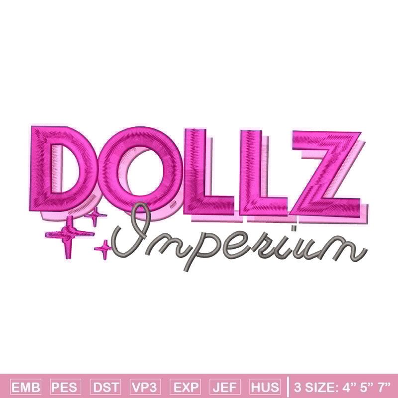 Dollz logo embroidery design, Logo embroidery, Embroidery file, Embroidery shirt, Emb design, Digital download.jpg